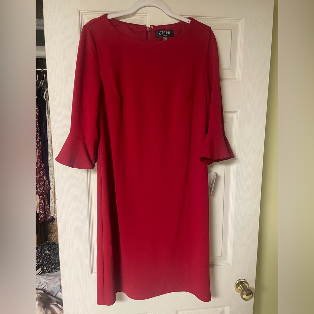 NWT Kasper Ruffle Sleeve Shift Dress